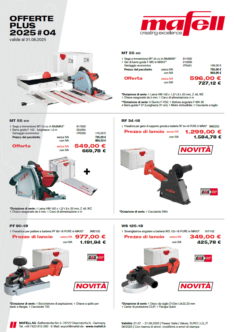 Offerte Plus Mafell: pagina 1 | Steluxsnc