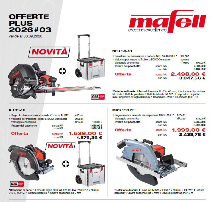 Offerte Plus Mafell | Steluxsnc