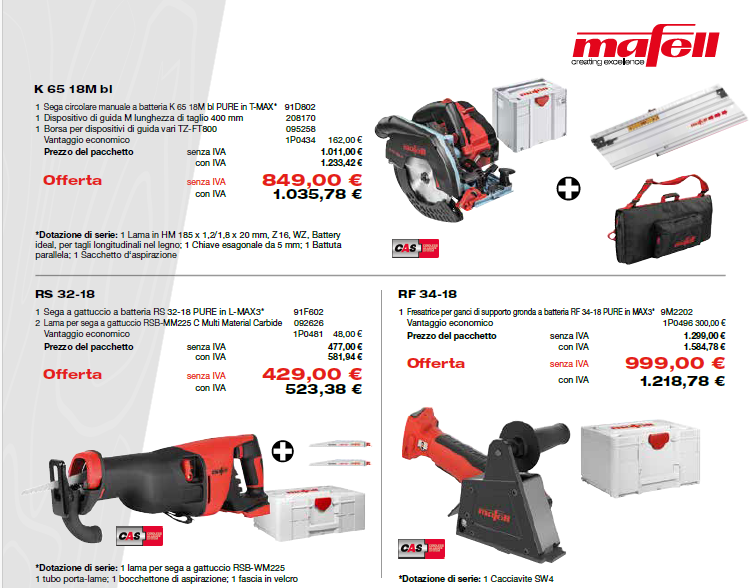 Offerte Plus Mafell | Steluxsnc